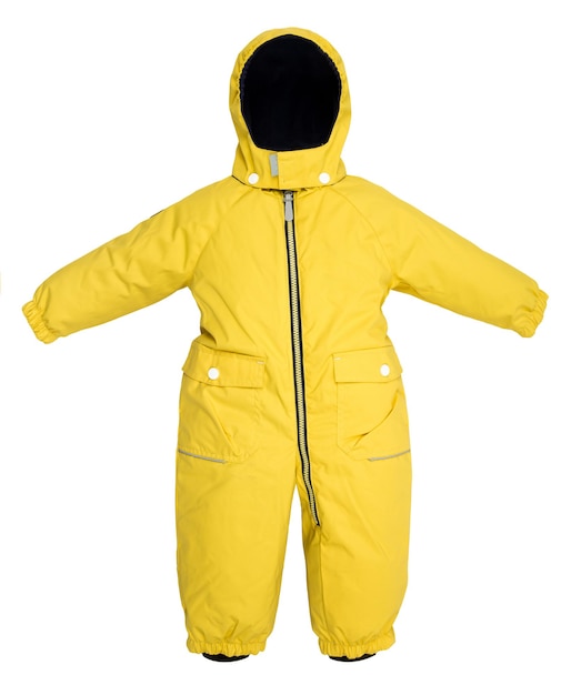 Photo childrens snowsuit fall on a white background