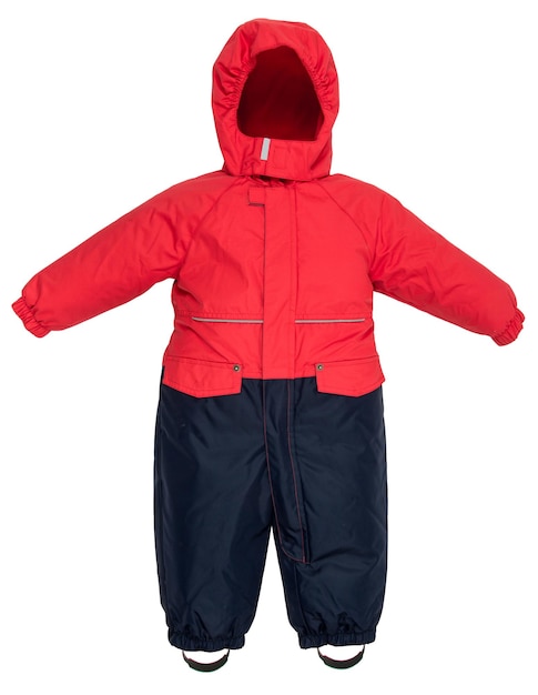 Childrens snowsuit fall on a white background