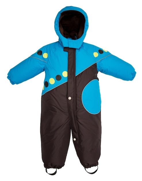 Childrens snowsuit fall on a white background