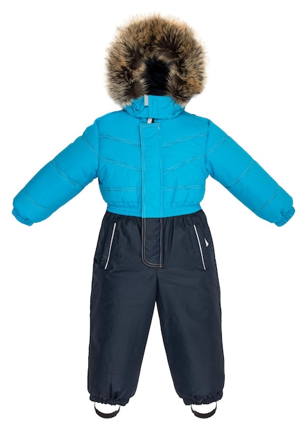 Childrens snowsuit fall on a white background