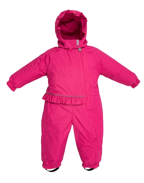 Childrens snowsuit fall on a white background