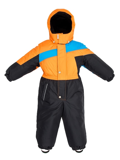 Photo childrens snowsuit fall on a white background