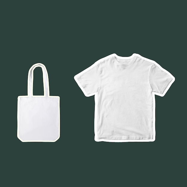A childrens tshirt and a bag are displayed