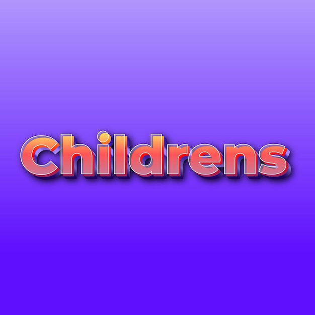 Childrensテキスト効果JPGグラデーション紫色の背景カード写真