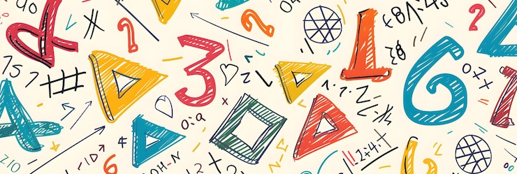 Photo a childs drawing of numbers on a white surface