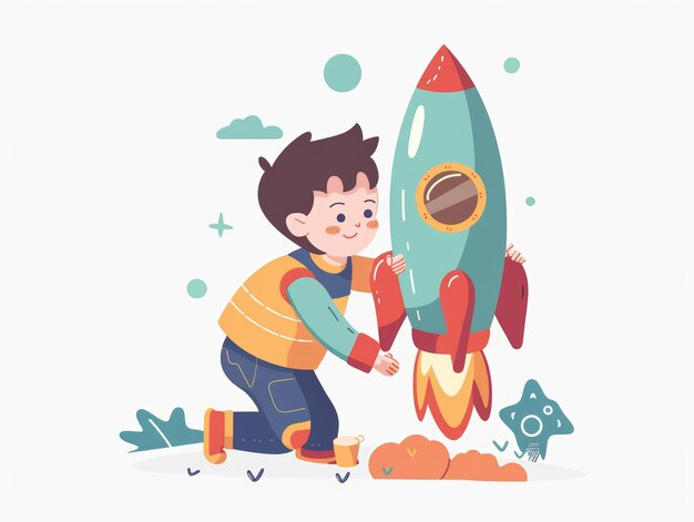 A Childs Playtime with a Toy Rocket Ship Nurturing Adventure and Exploration Generative AI