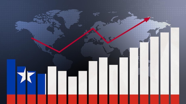 Chile bar chart graph with ups and downs increasing values