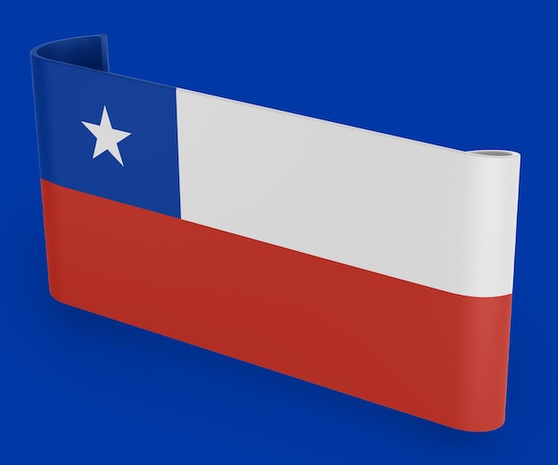 Chile Flag Ribbon Banner