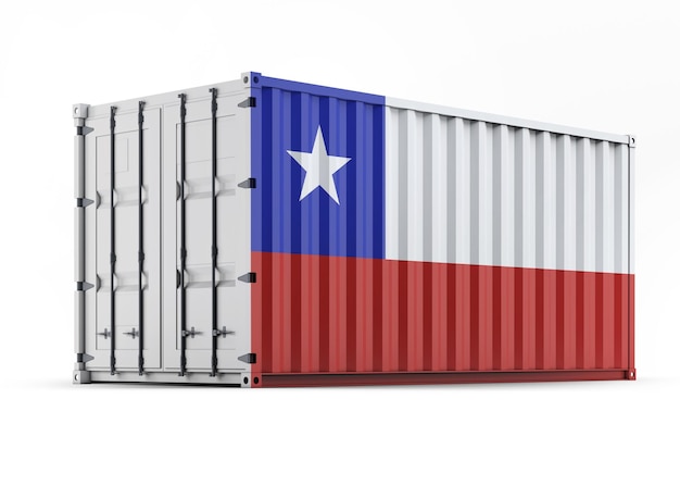 Chile Flag on Shipping Container
