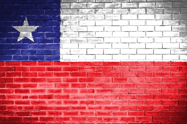 Chile flag wall texture background