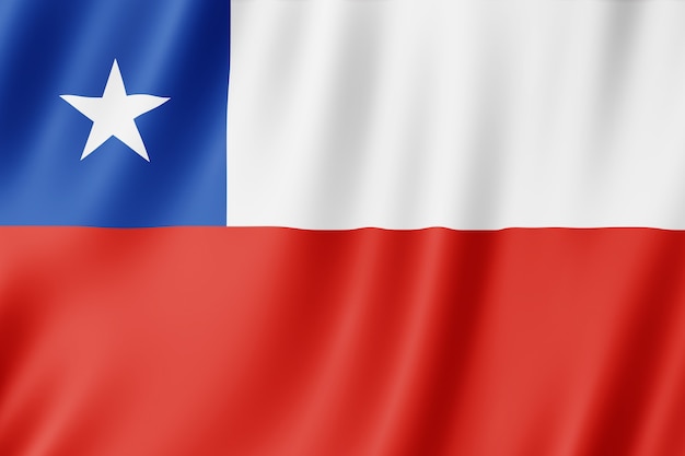 Chile flag waving in the wind