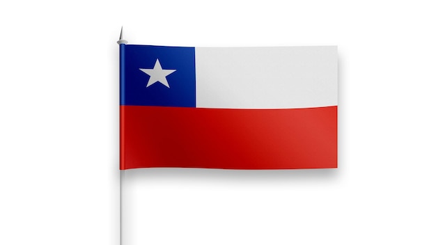 chile flag on a white background