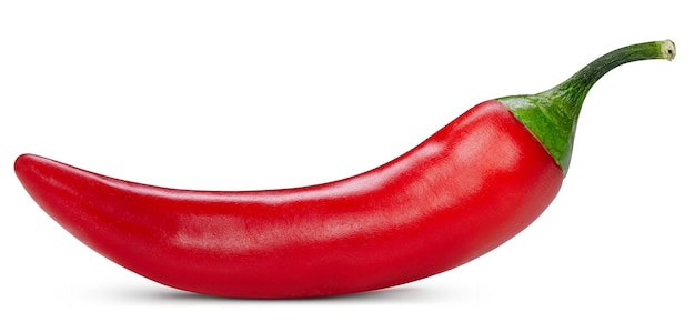 Chili peper geïsoleerd op een witte achtergrond Chili hete peper uitknippad