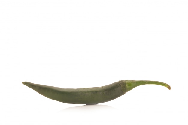 Chili pepper green isolated on a white background