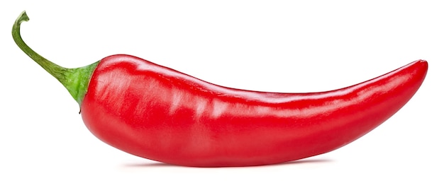 Chili pepper isolated on white background. Ripe chili pepper Clipping Path