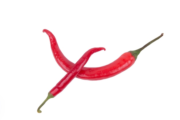 Chili pepper on white background in studio