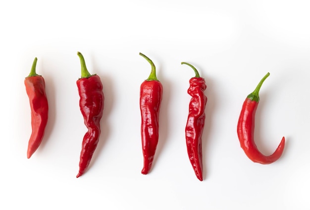 Chili peppers isolated on white.