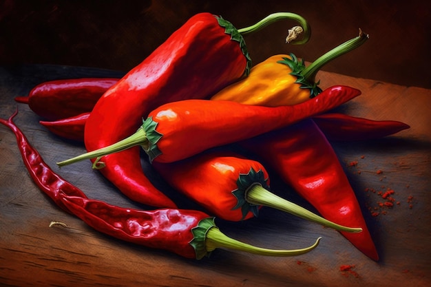 Chili peppers red