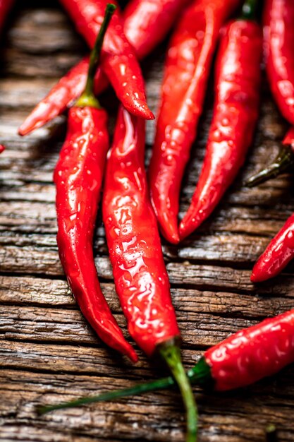 Chili peppers on the table