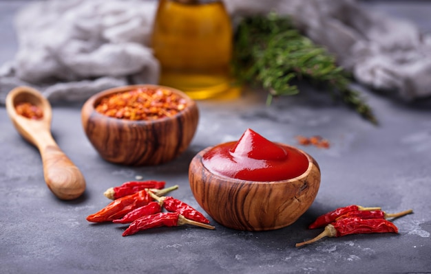 Chili sauce with dried peppers