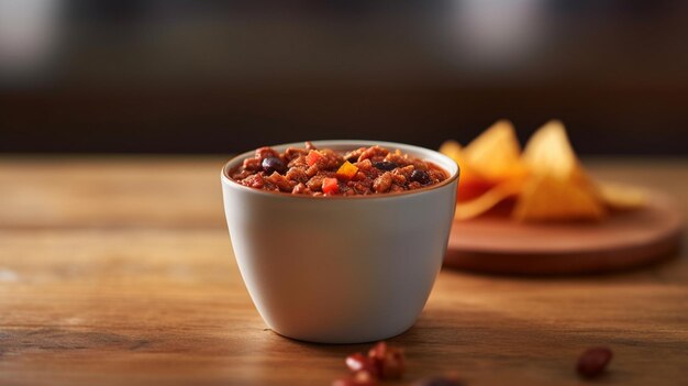 chili slice in a cup on wood table