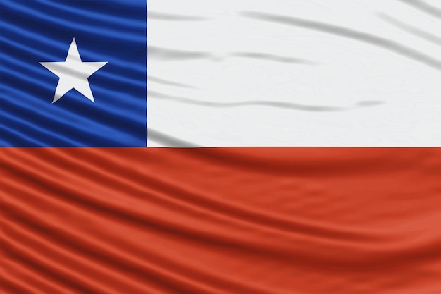 Chili vlag Golf close-up, nationale vlag achtergrond