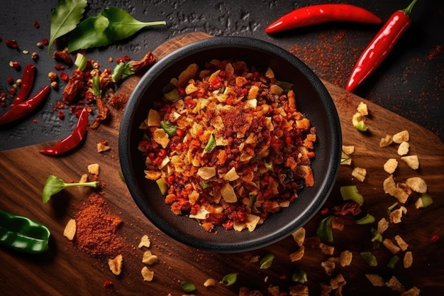 chili vlokken in keukentafel professionele reclame food fotografie
