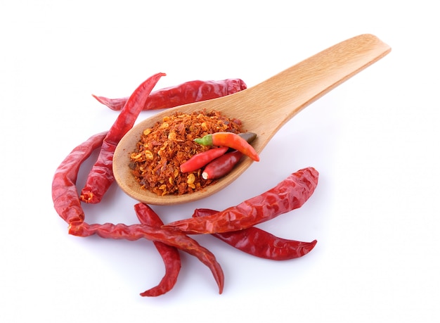 Chili on white background