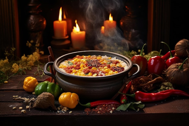 Chili with Corn and Roasted Peppers