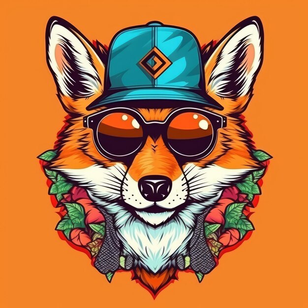 Foto chill fox nft vectorafdruk