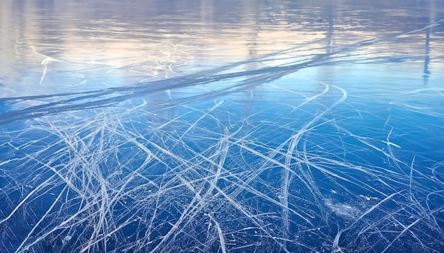 Chilled Elegance Blue Ice's Skate Etchings textuur Icy Tracks Blue Ice' s Skate littekens achtergrond