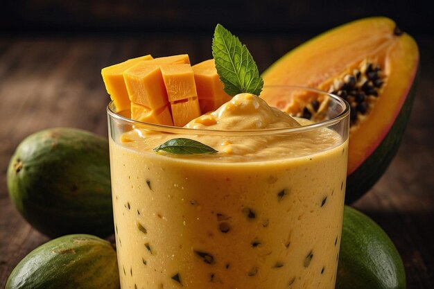 Chilled Papaya Mango Lassi