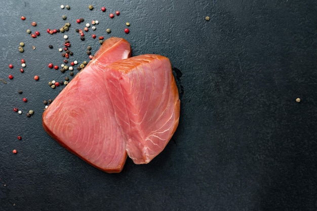 chilled tuna in a fish store