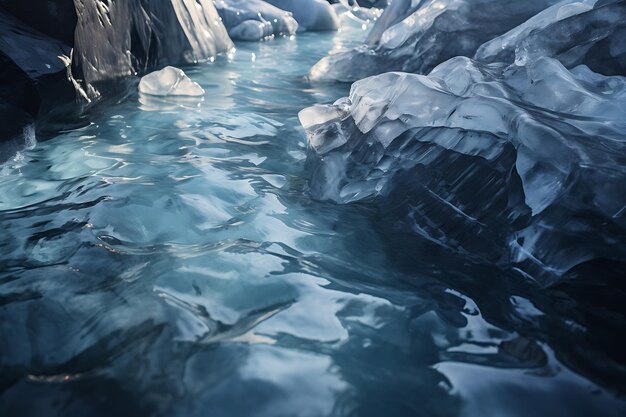 冷却された水景の氷水写真