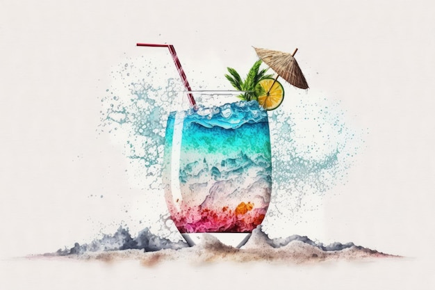 Расслабьтесь с пляжным коктейлем летом