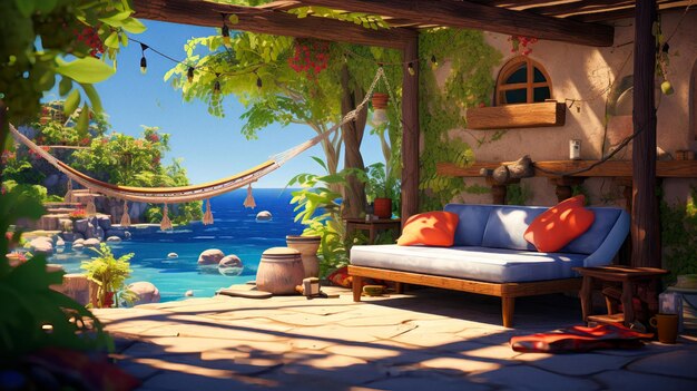 Photo chilling out and relaxing in an exotic location illustration 114