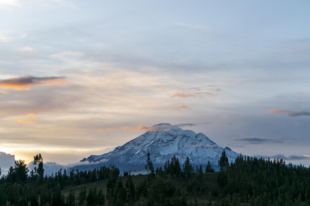 Chimborazo volcano the most important mountain in Ecuador in the Andes mountain range