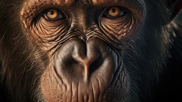 Photo chimpanzee close up