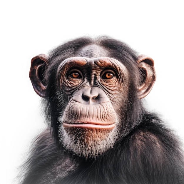 chimpanzee Isolated on white background Generative Ai