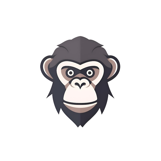 Шаблон дизайна логотипа шимпанзе Иллюстрация логотипа векторной обезьяны