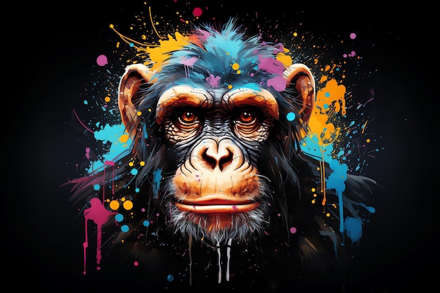 chimpanzee portrait AI generated image