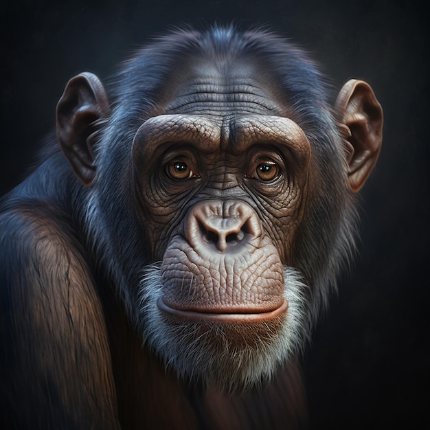 Chimpanzee stares unblinkingly nice images Generative AI