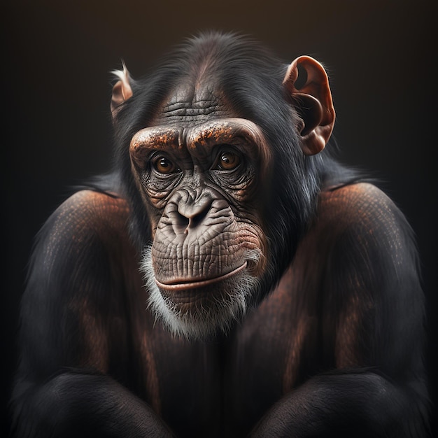 Chimpanzee stares unblinkingly nice images Generative AI