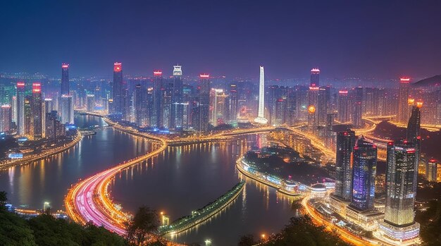 China Chongqing stadslichten