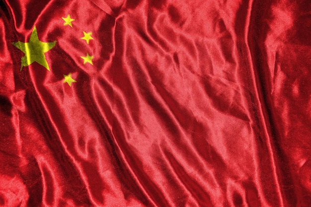 China cloth flag Satin Flag Waving Fabric Texture of the Flag