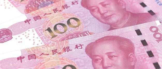 China economy finance and banking Chinese paper currency Yuan renminbi bill banknotes background