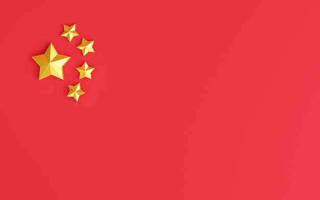 Photo china flag by 3d render illustration people's republic of china is the most population in the world and highest growth of economic technology and military power