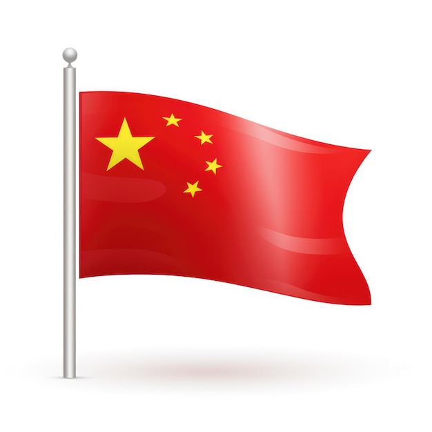 China Flag isolated on white background