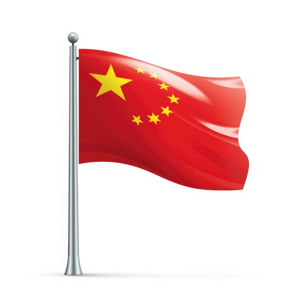 China Flag isolated on white background