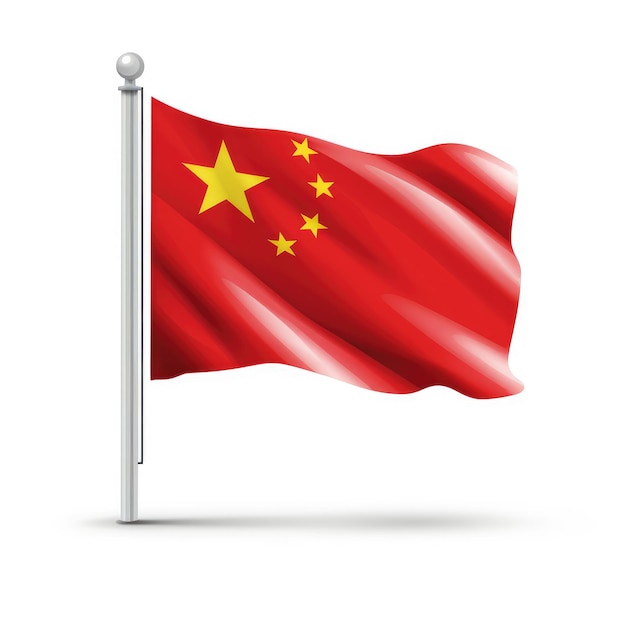 China Flag isolated on white background